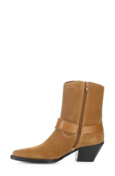 Bos. & Co. Tartan Bootie In Cognac Suede