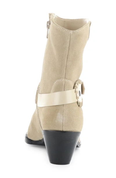 Shop Bos. & Co. Tartan Bootie In Beige Suede