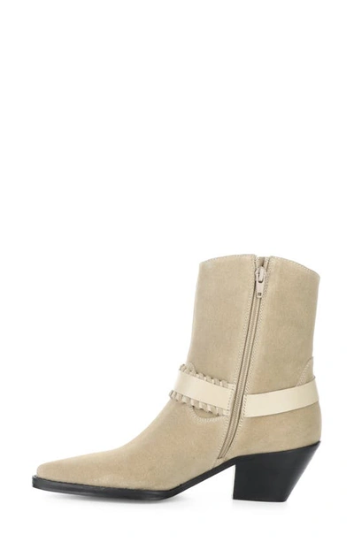 Shop Bos. & Co. Tartan Bootie In Beige Suede