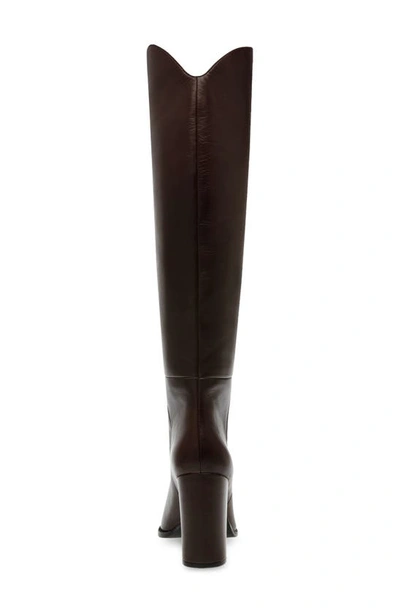 Shop Steve Madden Bixby Pointed Toe Knee High Boot In Dark Brown Leather