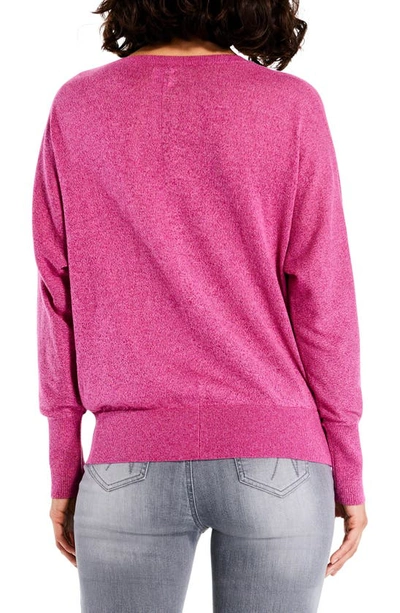 Shop Nic + Zoe Slash Neck Sweater In Shocking Pink