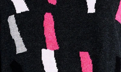 Shop Nic + Zoe Falling Stripes Cotton Blend Sweater In Pink Multi