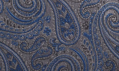 Shop David Donahue Paisley Silk Tie In Charcoal