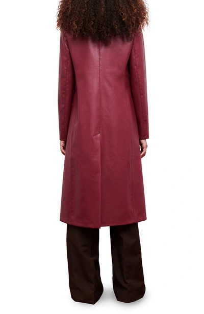 Shop Apparis Liv Recycled Polyester Faux Leather Coat In Rhubarb