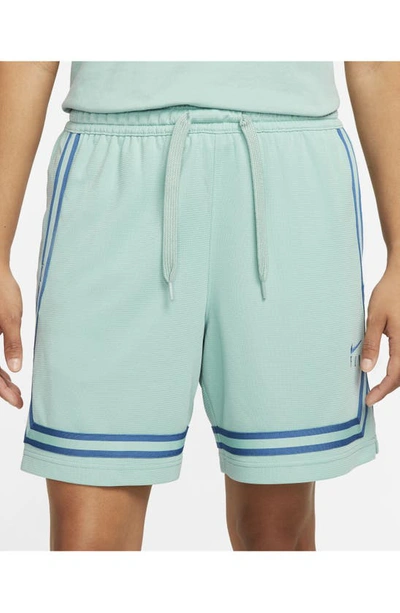 Shop Nike Dri-fit Fly Crossover Basketball Shorts In Mineral/ Industrial Blue