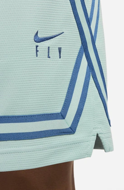 Shop Nike Dri-fit Fly Crossover Basketball Shorts In Mineral/ Industrial Blue