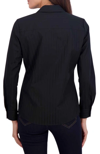 Shop Foxcroft Mary Button-up Shirt In Black