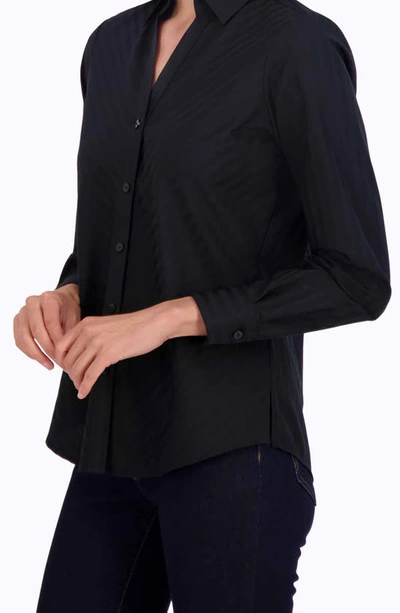 Shop Foxcroft Mary Button-up Shirt In Black
