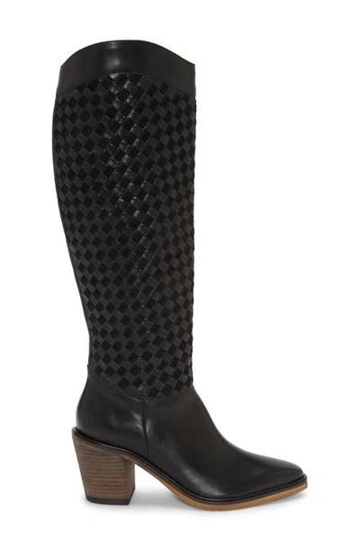 Shop Lucky Brand Abeny Woven Knee High Boot In Black Tuskds