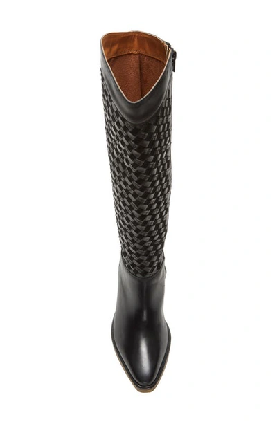 Shop Lucky Brand Abeny Woven Knee High Boot In Black Tuskds