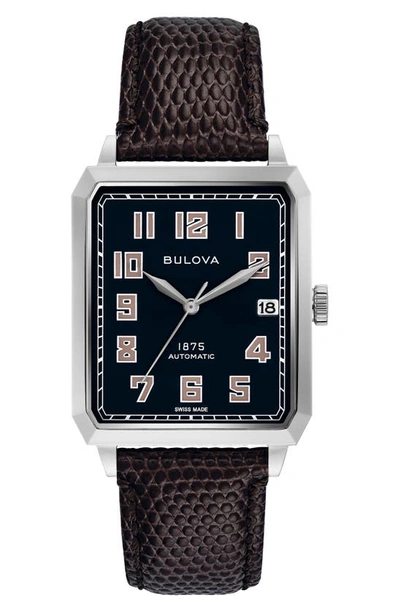 Shop Bulova Joseph  Breton Leather Strap Watch, 32mm In Silverone