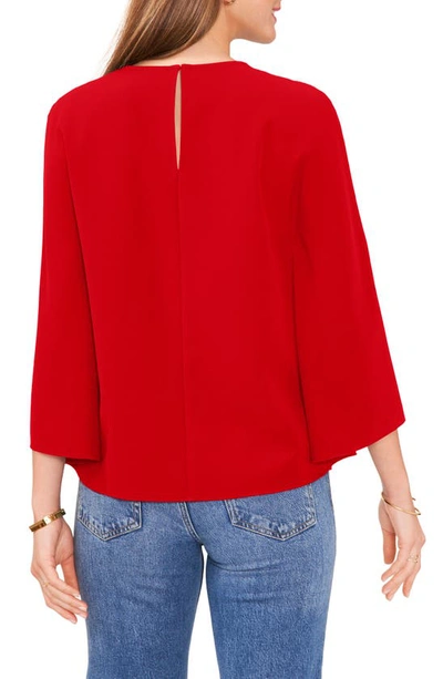 Shop Vince Camuto Split Sleeve Top In Ultra Red