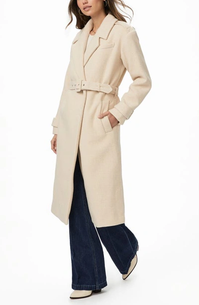 Shop Paige Derenne Belted Coat In Ivory/ Tan