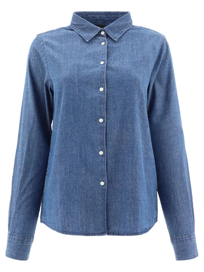 Shop Aspesi Denim Shirt In Blue