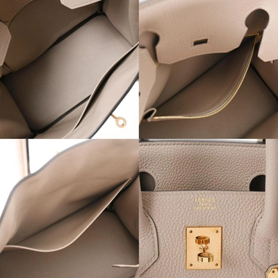 Birkin 30 leather handbag Hermès Grey in Leather - 28868346