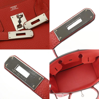 Shop Hermes Hermès Birkin 30 Red Leather Handbag ()