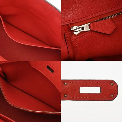Shop Hermes Hermès Birkin 30 Red Leather Handbag ()
