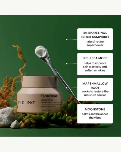 Shop Wildling Moonbounce 2% Bioretinol Irish Sea Moss Plumping Moisturizer