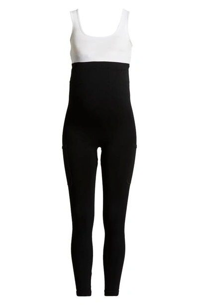 Shop Preggo Leggings Smooth Out Seamless Maternity Leggings In Black