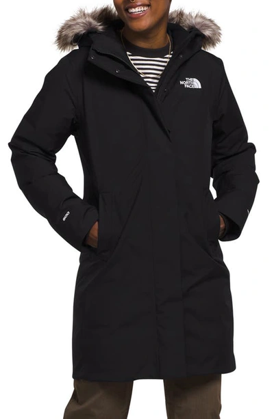 Shop The North Face Arctic Waterproof 600-fill-power Down Parka With Faux Fur Trim In Tnf Black