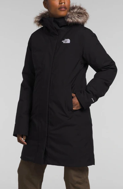 Shop The North Face Arctic Waterproof 600-fill-power Down Parka With Faux Fur Trim In Tnf Black