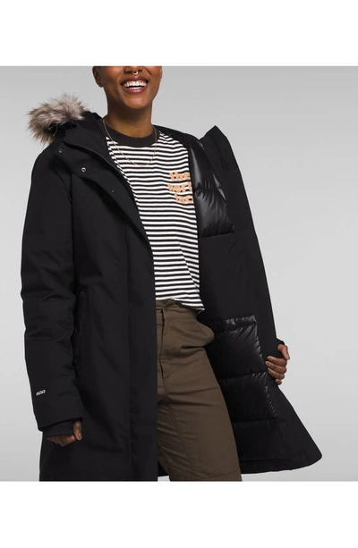 Shop The North Face Arctic Waterproof 600-fill-power Down Parka With Faux Fur Trim In Tnf Black