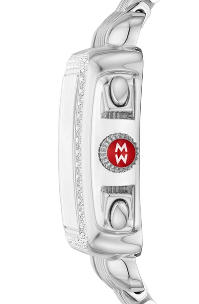 Shop Michele Deco Diamond Chronograph Bracelet Watch, 33mm X 35mm In Silver / Lavender