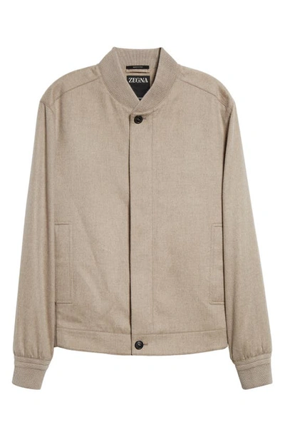 Shop Zegna Oasi Cashmere Elements Bomber Jacket In Beige