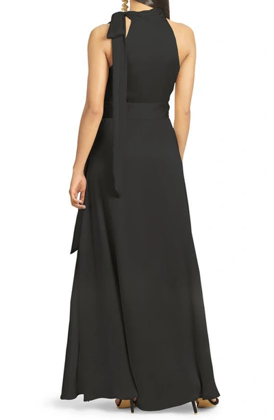 Sachin & Babi Harris One-shoulder Asymmetric Faux Leather Midi Dress In Black
