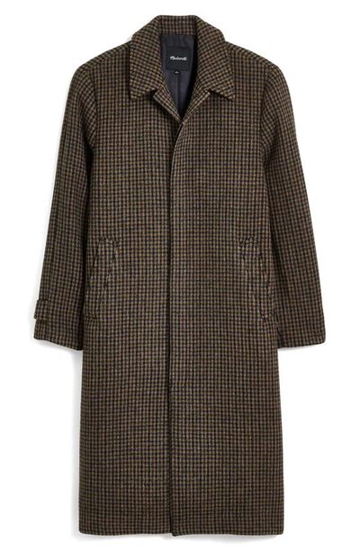 Shop Madewell Houndstooth Topcoat In Brown Check Plaid