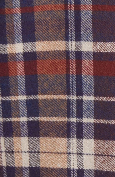 Cat Wwr Illinois Plaid Cotton Flannel Button-up Shirt In Navy Check