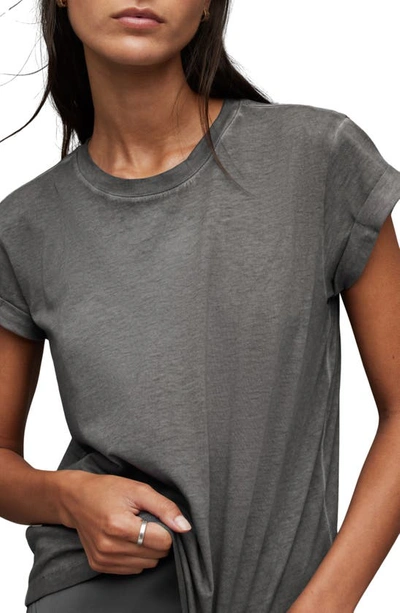Shop Allsaints Anna Cotton T-shirt In Washed Grey