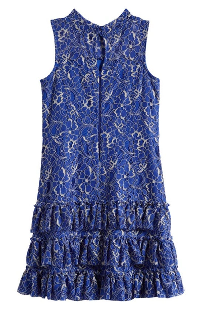 Shop Ava & Yelly Kids' Lace Ruffle Dress In Royal Blue