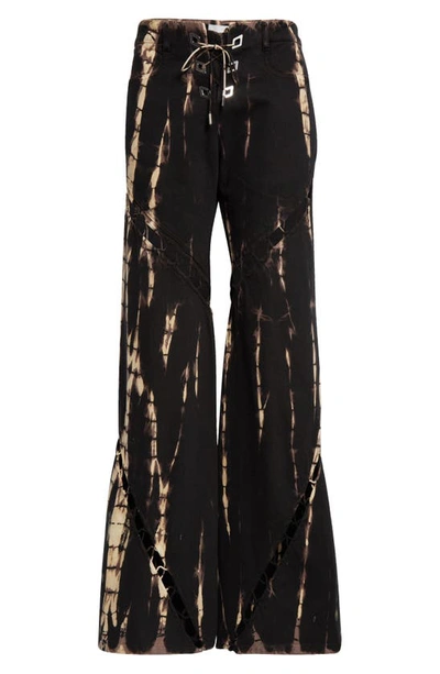 Shop Dion Lee Tie Dye Spiral Laced Denim Pants In Black Multi