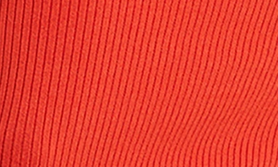 French Connection Mari Knit Midi Dress Mandarin Red Multi In Mandarin
