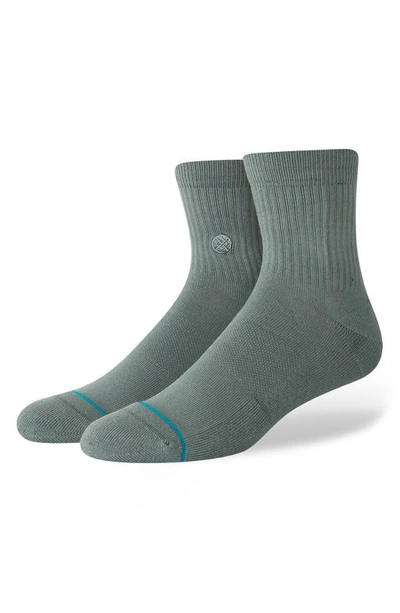 Shop Stance Icon Quarter Crew Socks In Teal