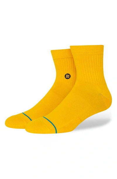 Shop Stance Icon Quarter Crew Socks In Yellow