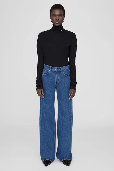 Shop Anine Bing Hugh Jean In Medium Indigo