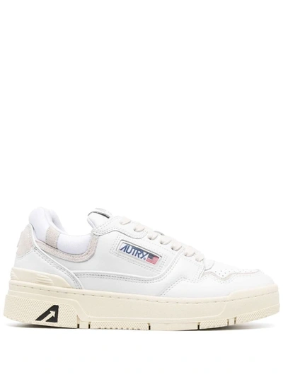 Shop Autry Clc Leather Sneakers In White