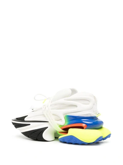 Shop Balmain Unicorn Sneakers With Color-block Design In White