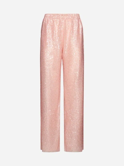 Shop Stine Goya Fatou Sequined Trousers In Blush Pink