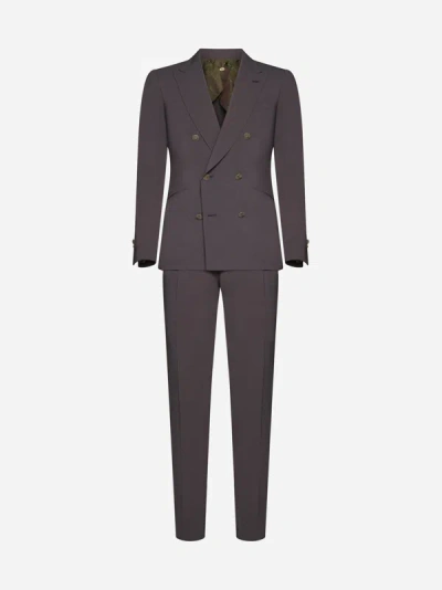 Shop Maurizio Miri Double-breasted Wool Suit In Mauve