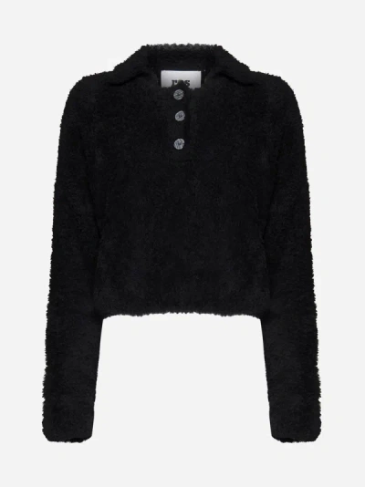 Shop Rus Kusuguru Cotton-blend Sweater In Black