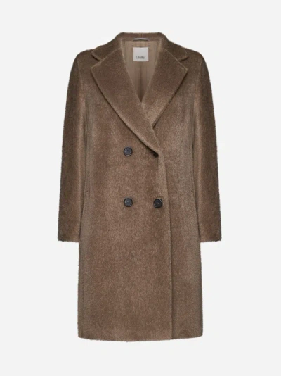 Shop Max Mara S Roseto Alpaca And Wool Coat In Dark Beige