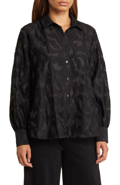 Shop Masai Copenhagen Maingrida Jacquard Trapeze Shirt In Black