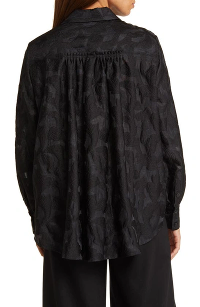 Shop Masai Copenhagen Maingrida Jacquard Trapeze Shirt In Black