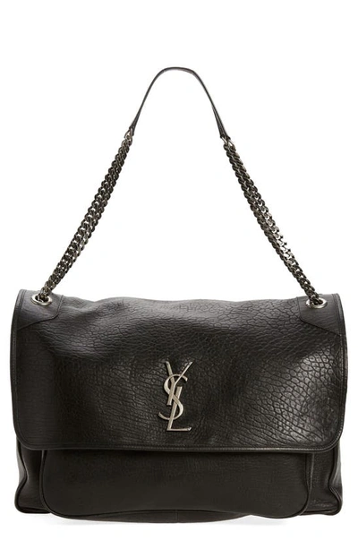 Shop Saint Laurent X-large Niki Leather Shoulder Bag In Noir