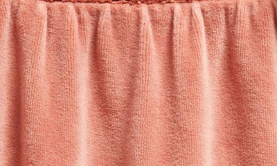 Shop Nordstrom Crochet Stitch Velour Romper In Pink Brick