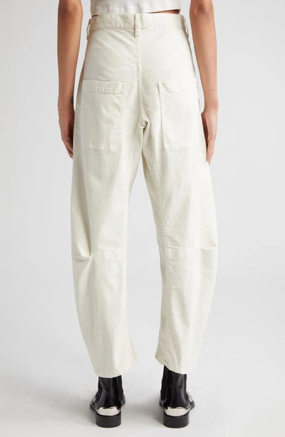 Shop Nili Lotan Shon Stretch Cotton Pants In Eggshell