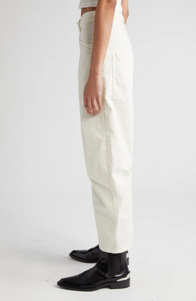 Shop Nili Lotan Shon Stretch Cotton Pants In Eggshell